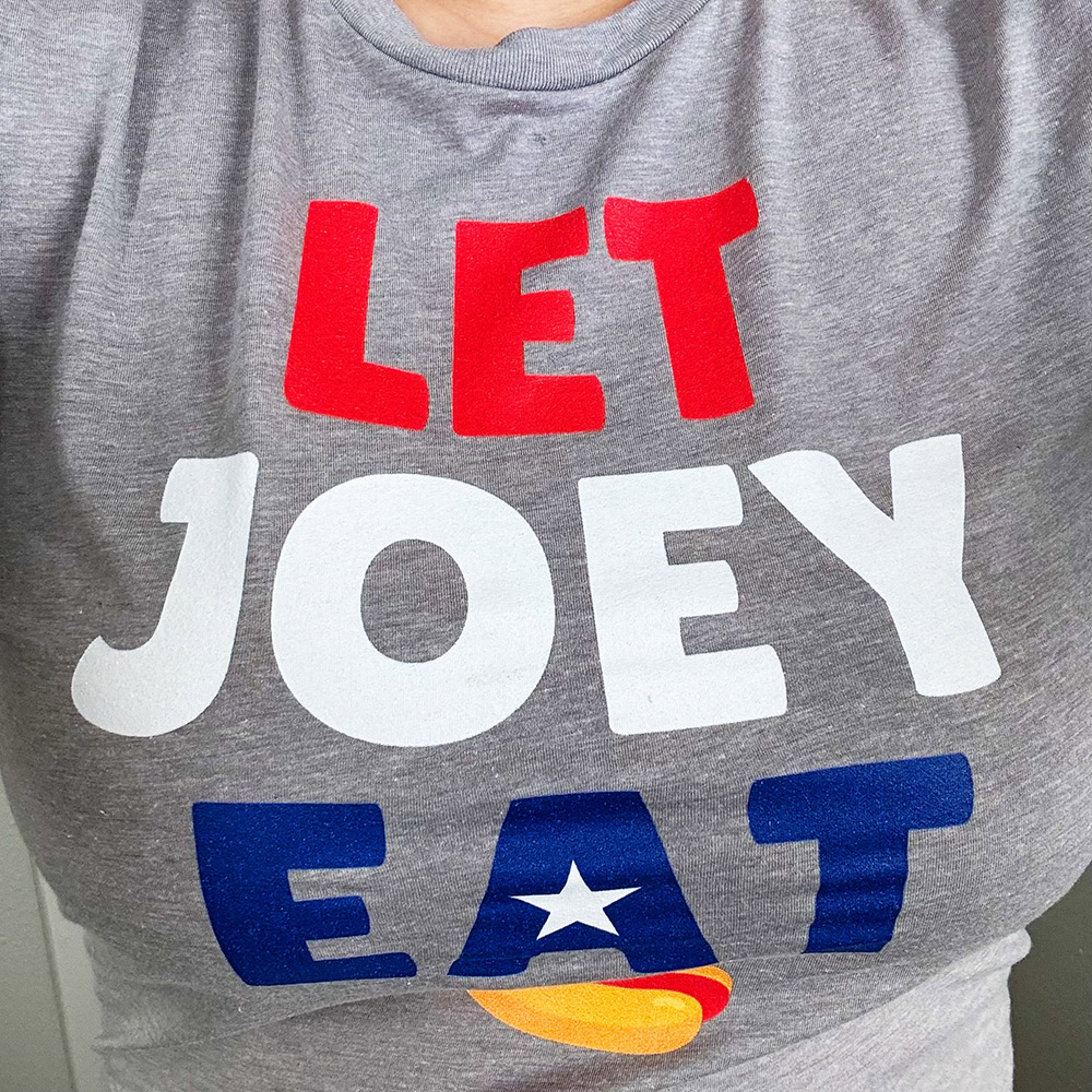 let joey chestnut eat shirt